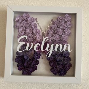 Butterfly Rose Shadow Box
